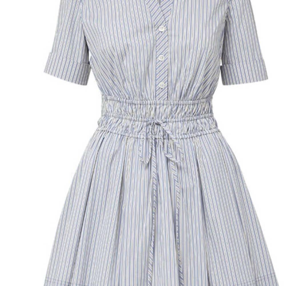BRAND NEW Veronica Beard Light Blue Striped Midi Dress